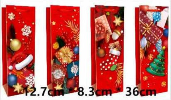 TOREBKA NA WINO  :12.7*8.3*36CM XMAS-3552 (12SZT/OP)