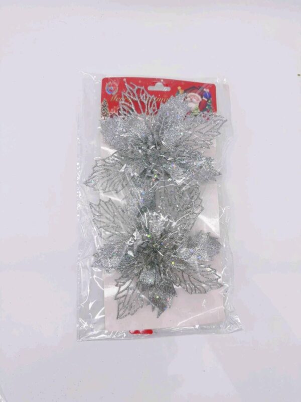 2 KWIAT 15 CM SILVER (XMAS-6482) (X12_OPAKOWANIE) (X240_KARTON)