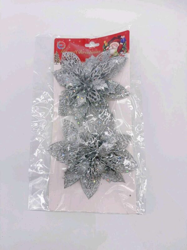 2 KWIAT 13 CM SILVER (XMAS-6486) (X12_OPAKOWANIE) (X240_KARTON)