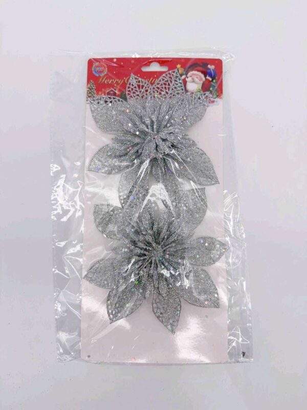 2 KWIAT 15CM SILVER (XMAS-6490) (X12_OPAKOWANIE) (X240_KARTON)