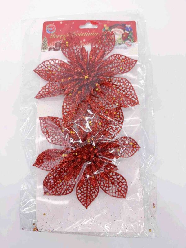 2 KWIAT 13 CM RED (XMAS-6491) (X12_OPAKOWANIE) (X240_KARTON)