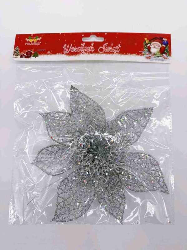 KWIAT 20CM SILVER (XMAS-6515) (X12_OPAKOWANIE) (X240_KARTON)